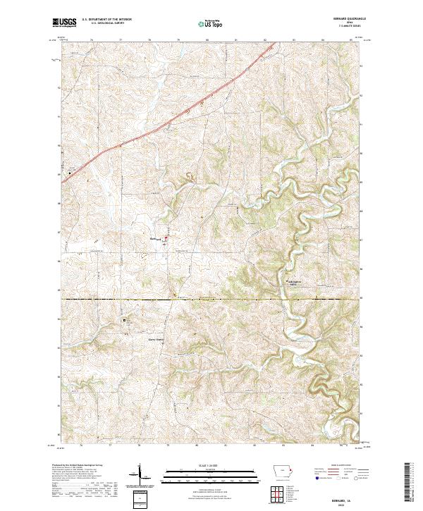 Bernard, IA — USGS 7.5-minute topo (2022)