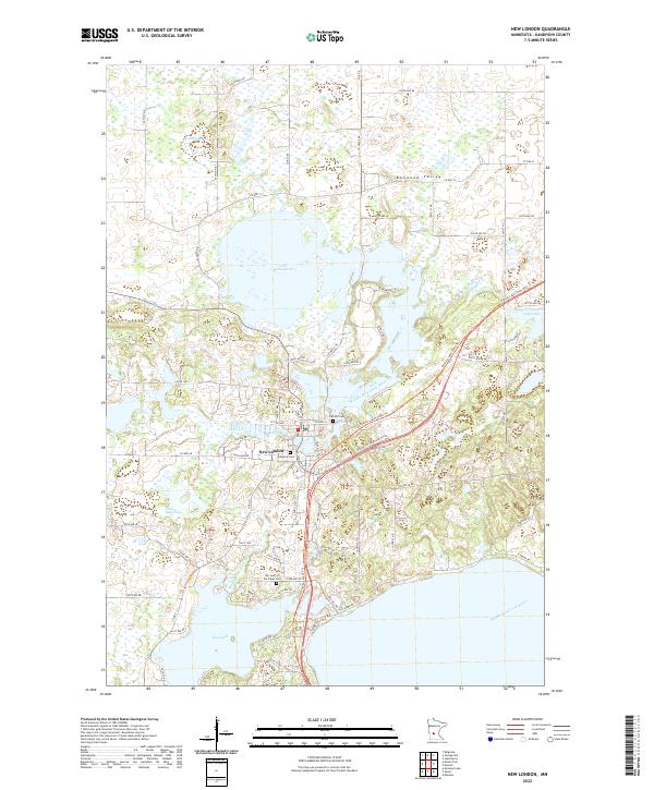 New London, MN — USGS 7.5-minute topo (2022)