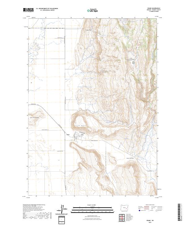 Crane, OR — USGS 7.5-minute topo (2023)