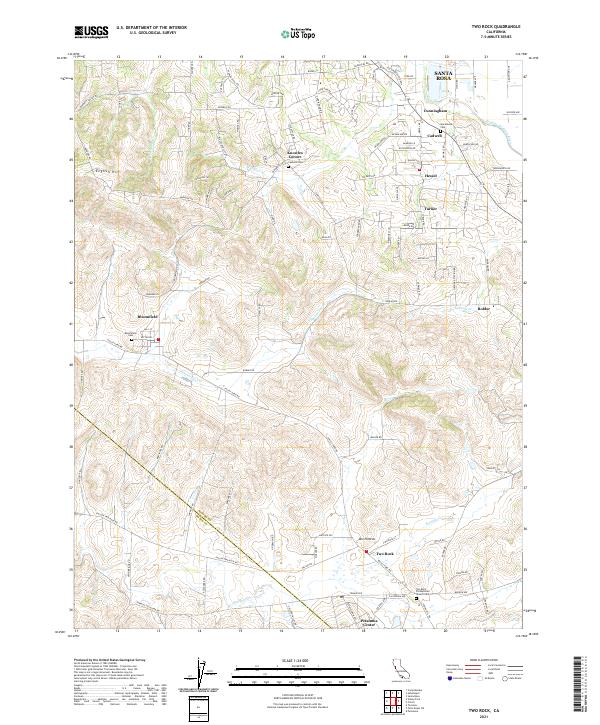 Two Rock, CA — USGS 7.5-minute topo (2021)