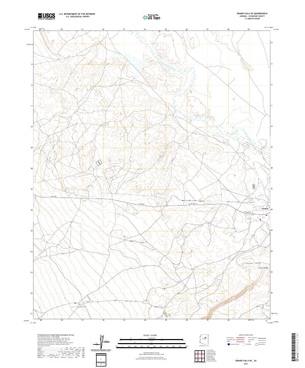Grand Falls SE, AZ — USGS 7.5-minute topo (2021)