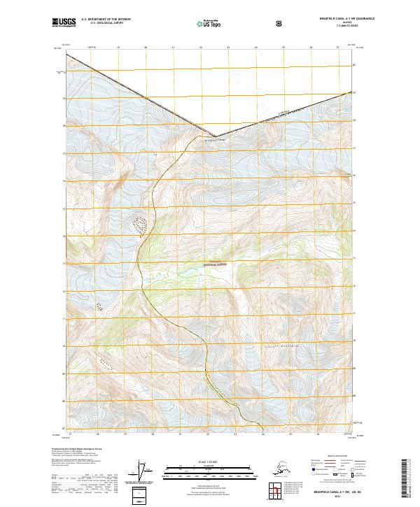 Bradfield Canal A-1 SW, AK-BC — USGS 7.5-minute topo (2021)