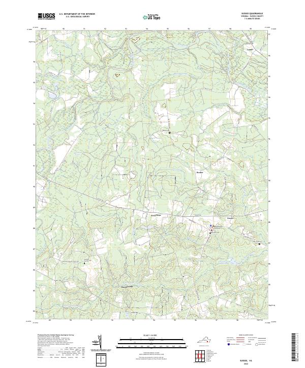 Sussex, VA — USGS 7.5-minute topo (2022)