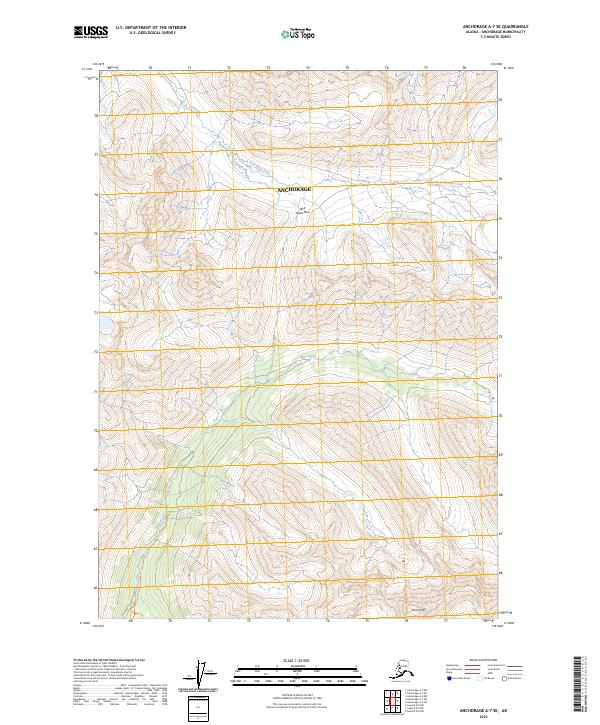 Anchorage A-7 SE, AK — USGS 7.5-minute topo (2023)