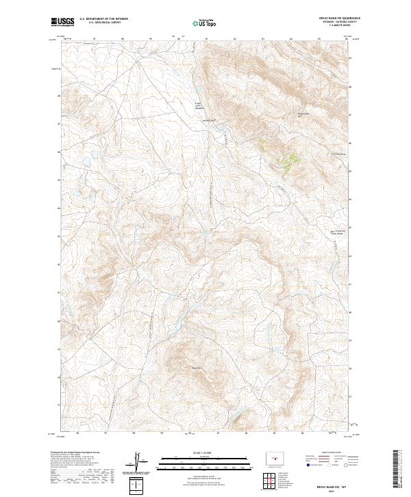 Ervay Basin SW, WY — USGS 7.5-minute topo (2021)