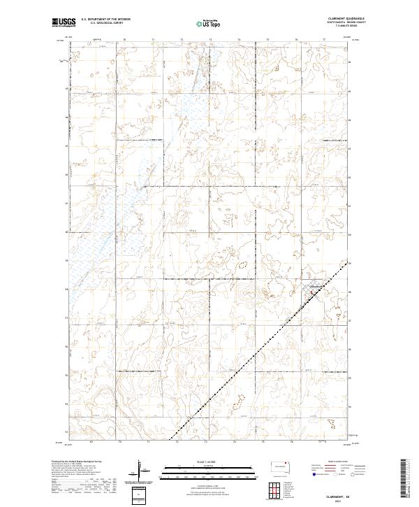 Claremont, SD — USGS 7.5-minute topo (2021)