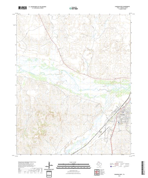Canadian West, TX — USGS 7.5-minute topo (2022)