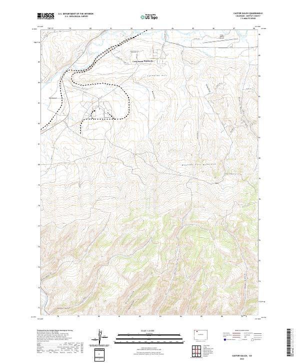 Castor Gulch, CO — USGS 7.5-minute topo (2022)