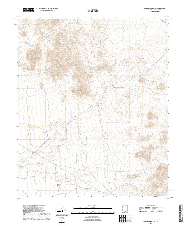 Ninetysix Hills SE, AZ — USGS 7.5-minute topo (2021)