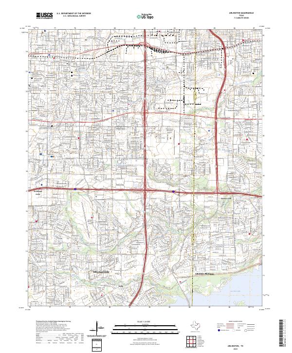 Arlington, TX — USGS 7.5-minute topo (2023)