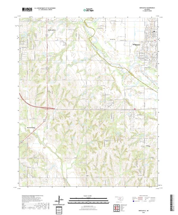 Newcastle, OK — USGS 7.5-minute topo (2022)
