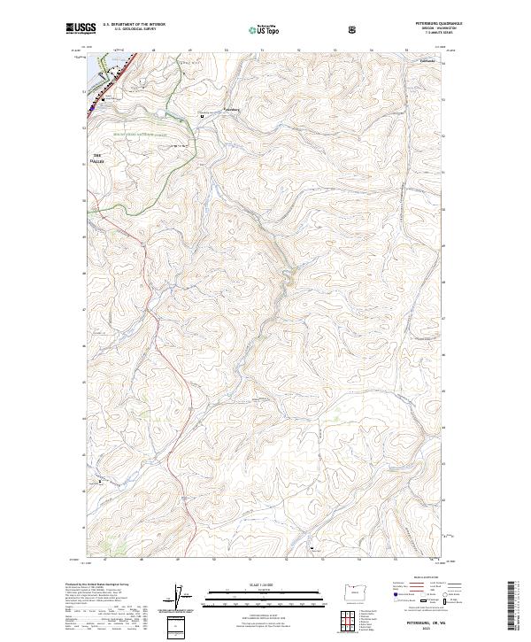 Petersburg, OR-WA — USGS 7.5-minute topo (2023)