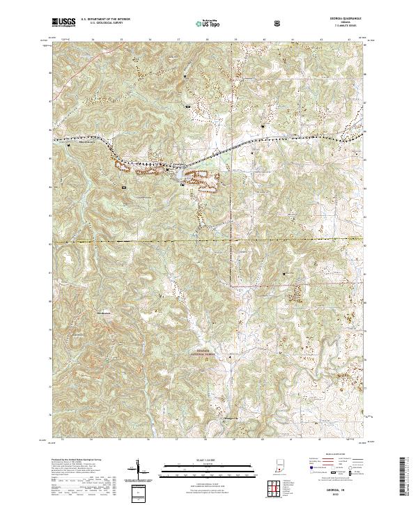 Georgia, IN — USGS 7.5-minute topo (2022)