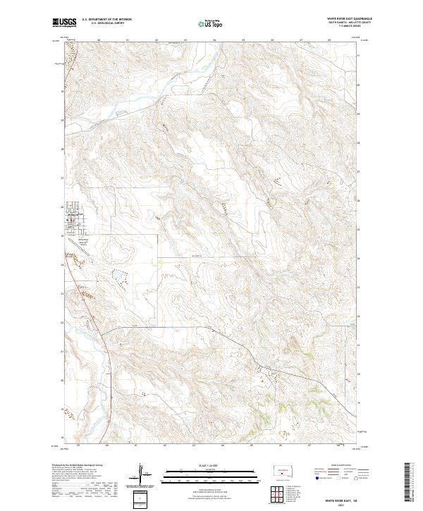 White River East, SD — USGS 7.5-minute topo (2021)