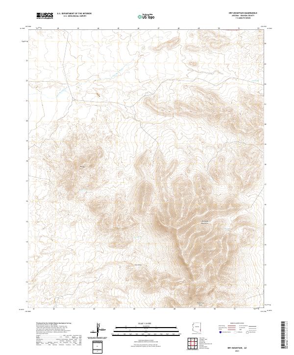 Dry Mountain, AZ — USGS 7.5-minute topo (2021)