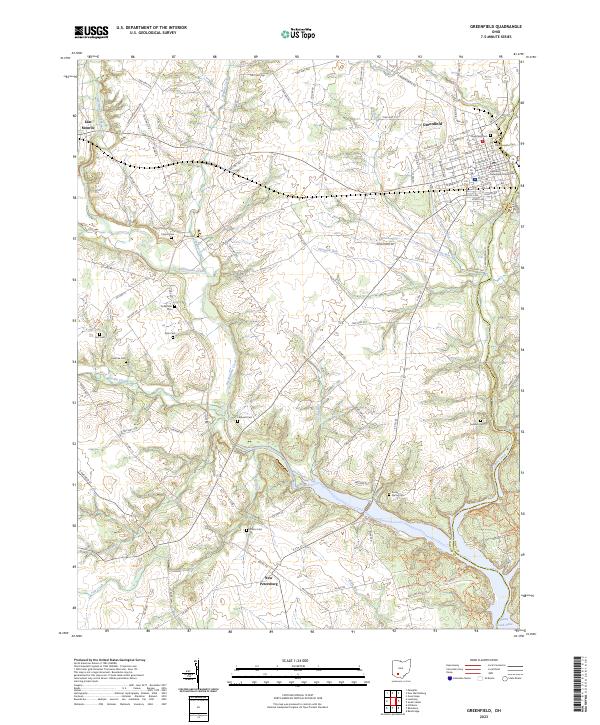 Greenfield, OH — USGS 7.5-minute topo (2023)