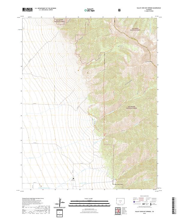 Valley View Hot Springs, CO — USGS 7.5-minute topo (2022)