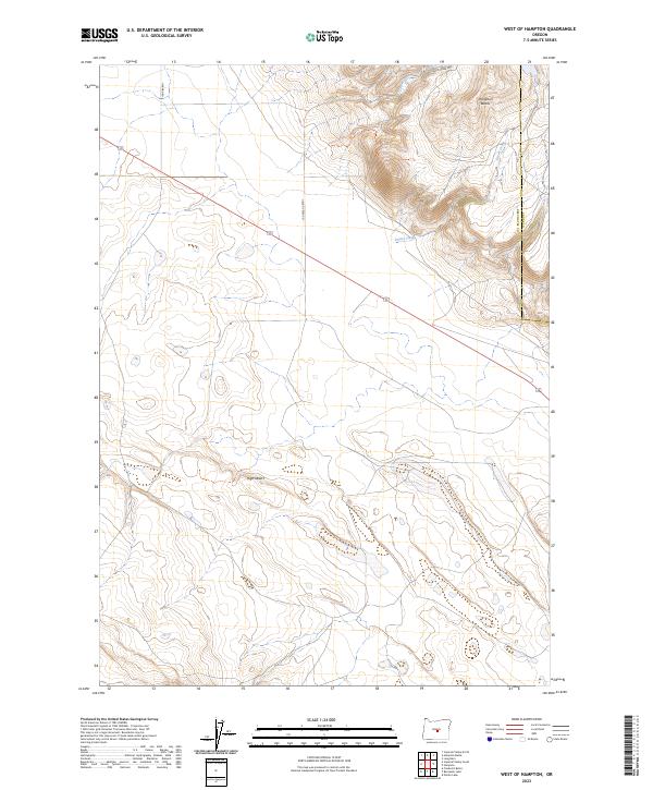 West of Hampton, OR — USGS 7.5-minute topo (2023)