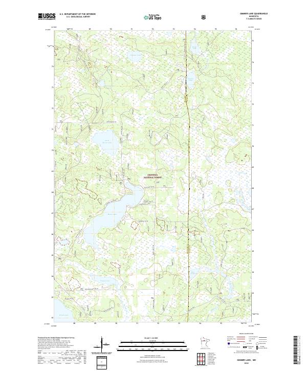 Gimmer Lake, MN — USGS 7.5-minute topo (2022)