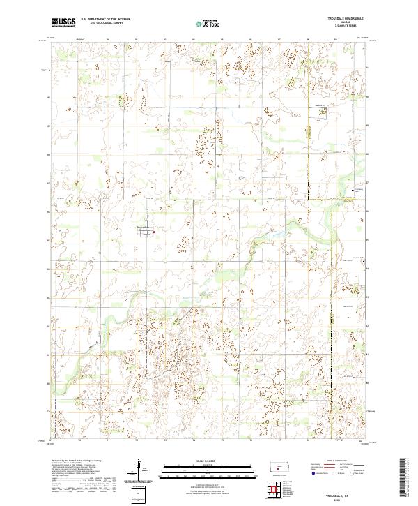 Trousdale, KS — USGS 7.5-minute topo (2022)