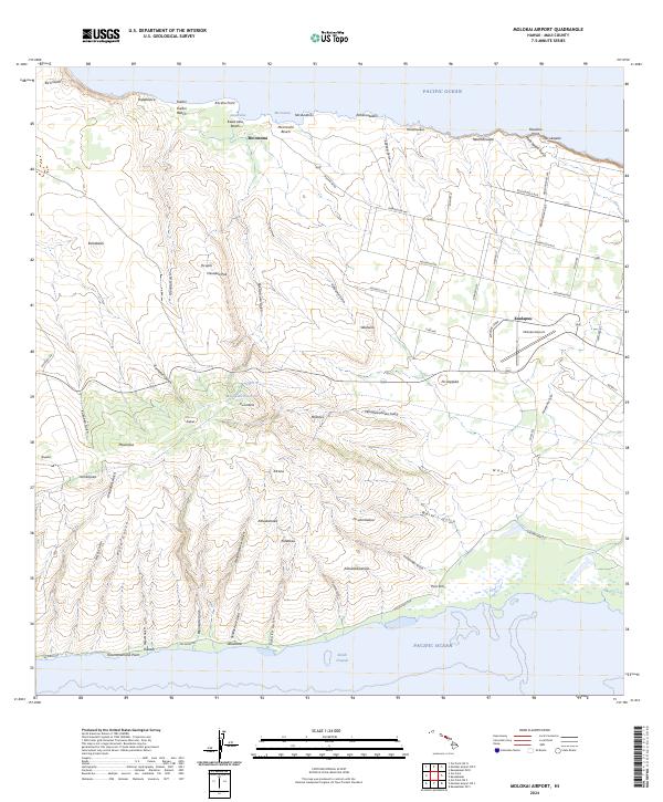 Molokai Airport, HI — USGS 7.5-minute topo (2024)