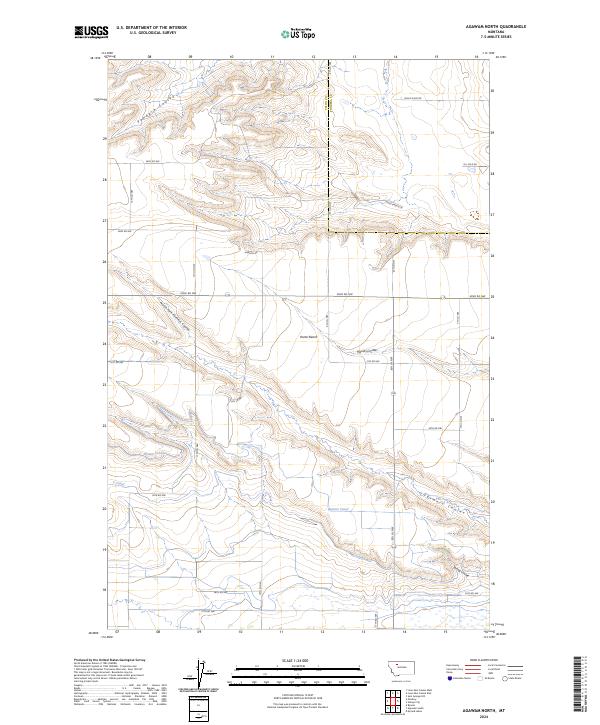 Agawam North, MT — USGS 7.5-minute topo (2024)
