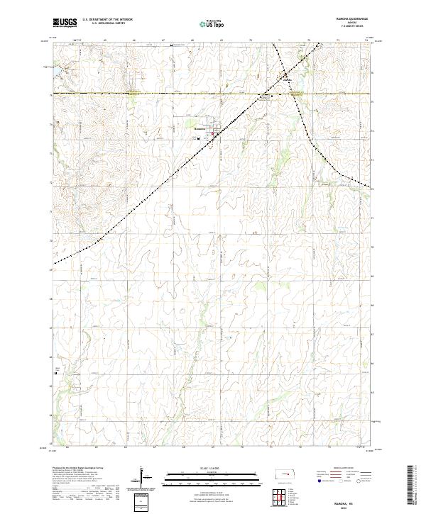 Ramona, KS — USGS 7.5-minute topo (2022)