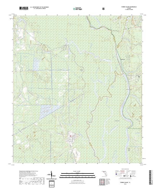 Forbes Island, FL — USGS 7.5-minute topo (2024)