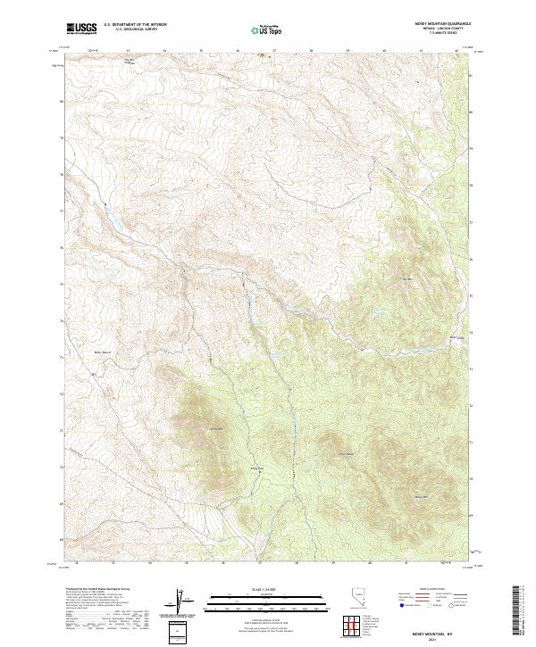 Mosey Mountain, NV — USGS 7.5-minute topo (2021)