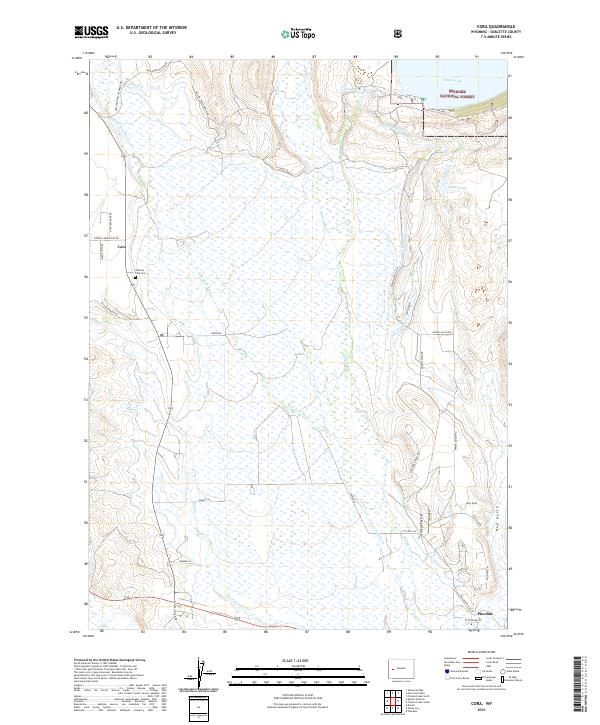Cora, WY — USGS 7.5-minute topo (2021)
