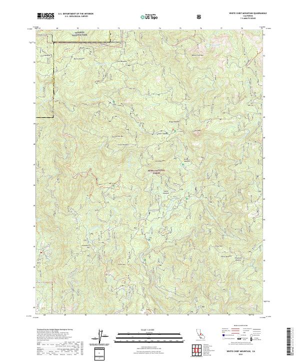 White Chief Mountain, CA — USGS 7.5-minute topo (2021)