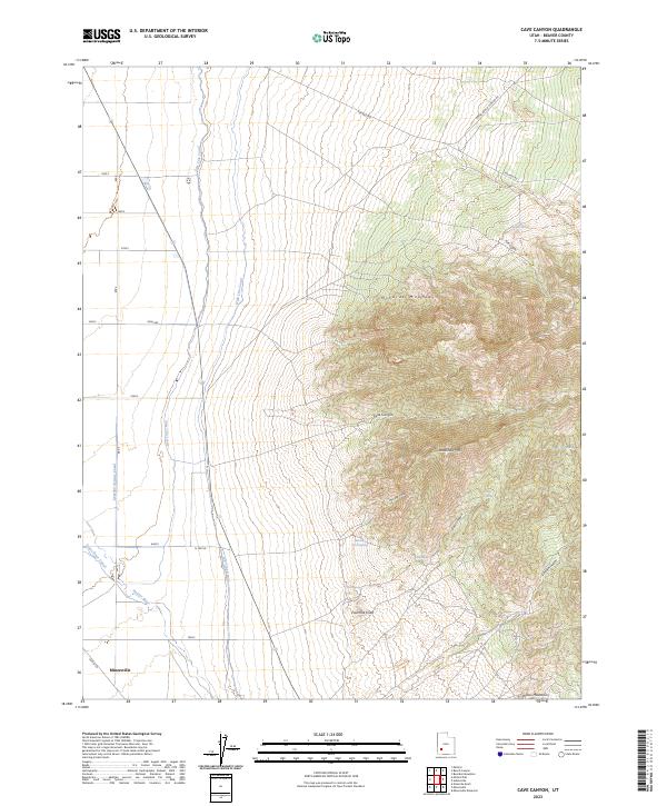 Cave Canyon, UT — USGS 7.5-minute topo (2023)