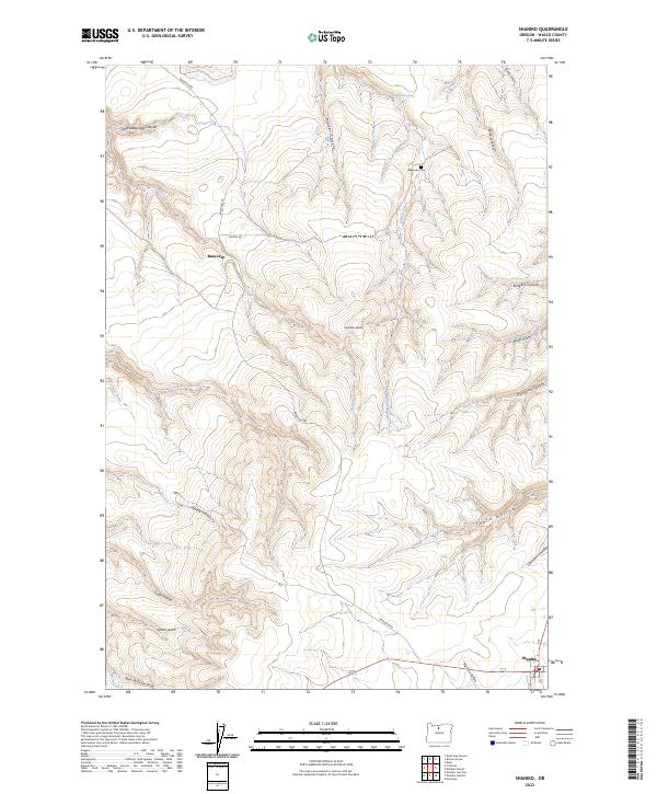 Shaniko, OR — USGS 7.5-minute topo (2023)