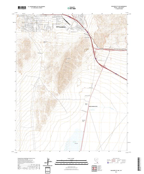 Boulder City NW, NV — USGS 7.5-minute topo (2021)