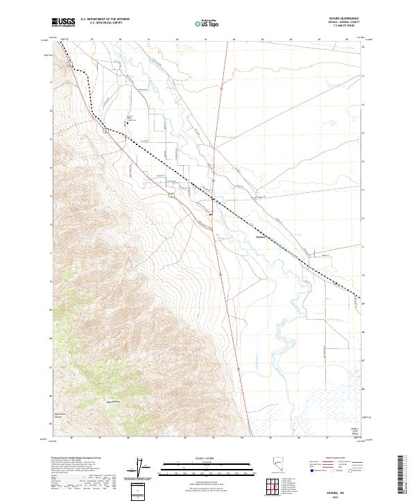 Schurz, NV — USGS 7.5-minute topo (2021)