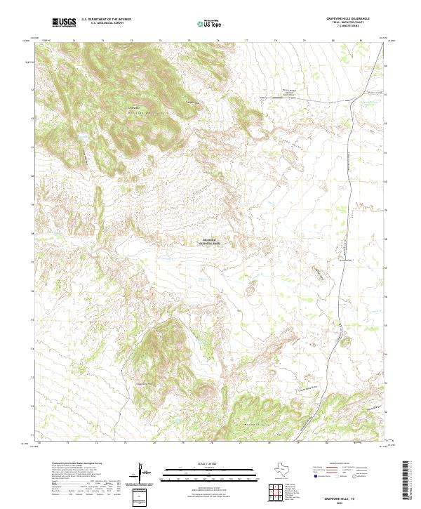Grapevine Hills, TX — USGS 7.5-minute topo (2022)