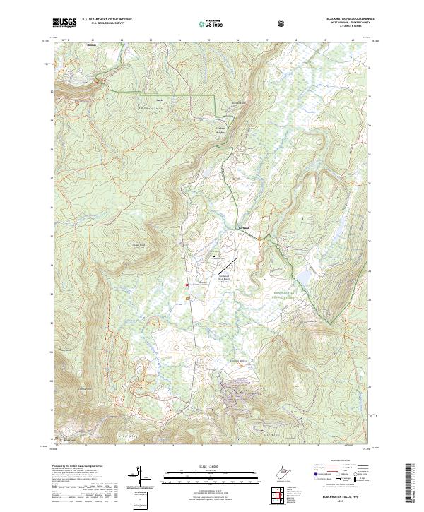 Blackwater Falls, WV — USGS 7.5-minute topo (2023)