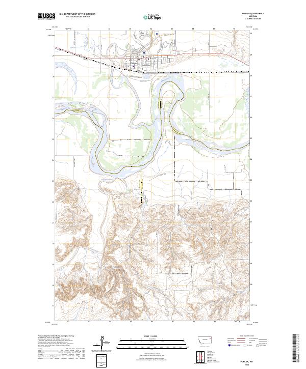 Poplar, MT — USGS 7.5-minute topo (2024)