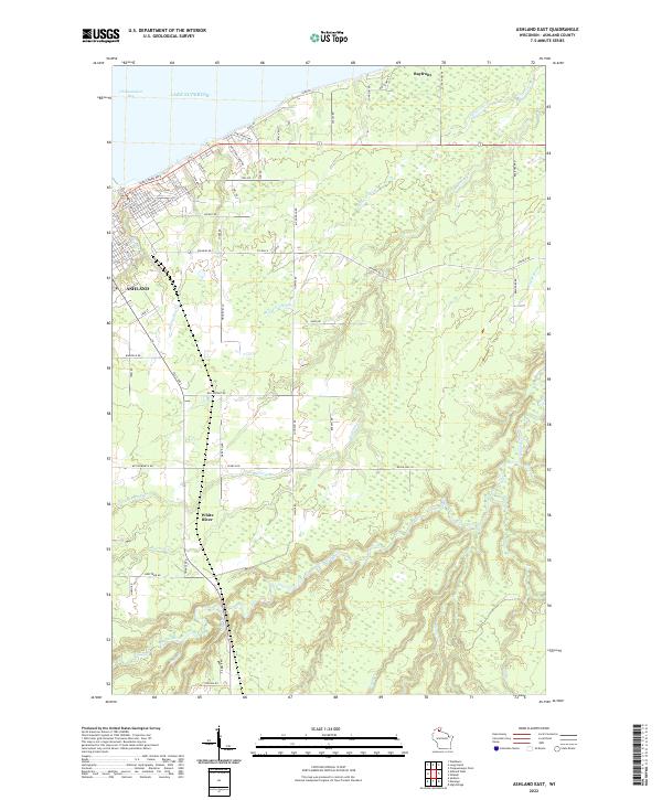 Ashland East, WI — USGS 7.5-minute topo (2022)