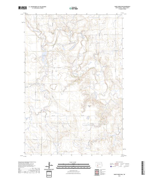 Sheep Creek Dam, ND — USGS 7.5-minute topo (2024)