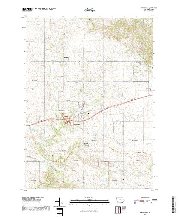 Springville, IA — USGS 7.5-minute topo (2022)