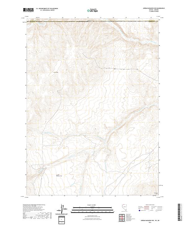 Jordan Meadow NW, NV-OR — USGS 7.5-minute topo (2021)