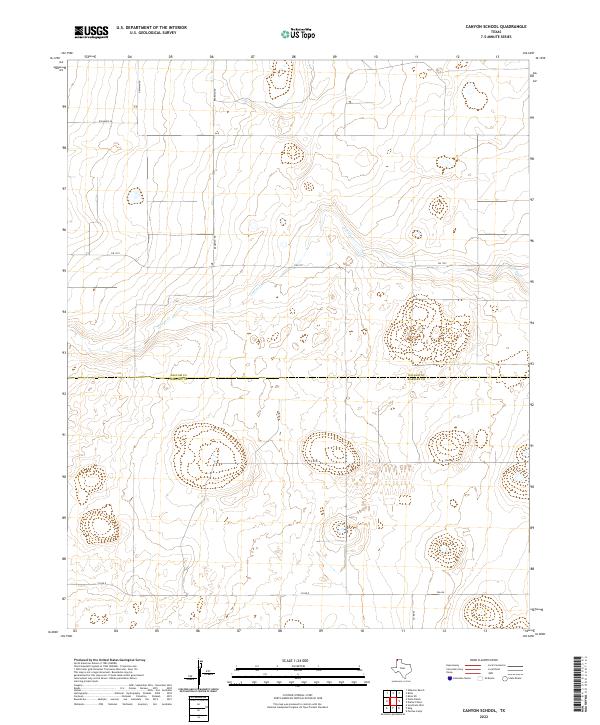 Canyon School, TX — USGS 7.5-minute topo (2022)