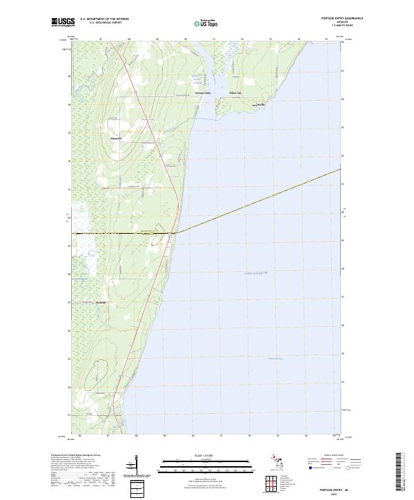 Portage Entry, MI — USGS 7.5-minute topo (2023)