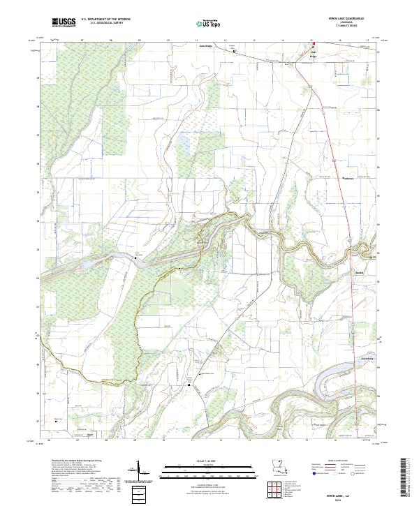 Irwin Lake, LA — USGS 7.5-minute topo (2024)