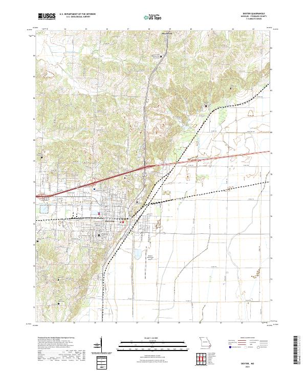 Dexter, MO — USGS 7.5-minute topo (2021)