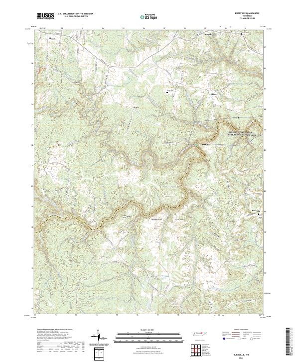 Burrville, TN — USGS 7.5-minute topo (2022)