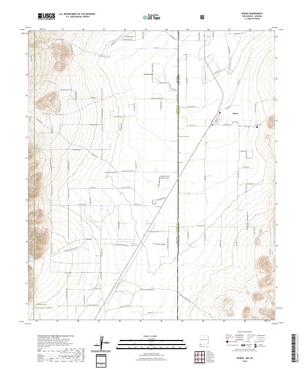 Rodeo, NM-AZ — USGS 7.5-minute topo (2023)