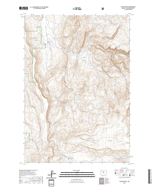 Teller Butte, OR — USGS 7.5-minute topo (2024)