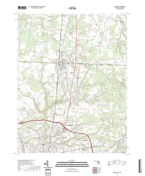 Delmar, MD-DE — USGS 7.5-minute topo (2023)